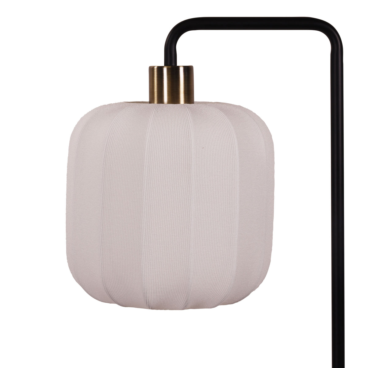 Greta Black, Antique Brass & White Fabric Decorative Task Lamp