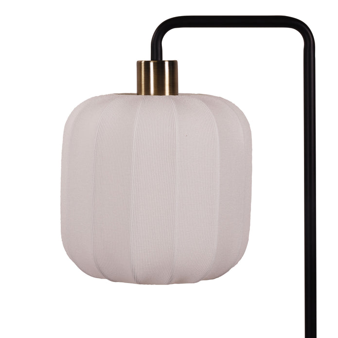 Greta Black, Antique Brass & White Fabric Decorative Task Lamp
