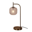 Cross Antique Brass & Clear Diamond Pattern Glass Decorative Table Lamp