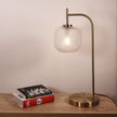 Cross Antique Brass & Clear Diamond Pattern Glass Decorative Table Lamp