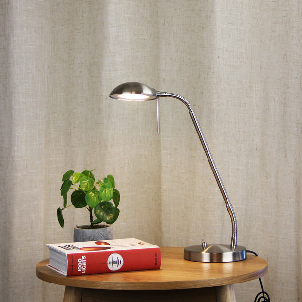 Timo Brushed Chrome 5W 4000K LED Desk Lamp