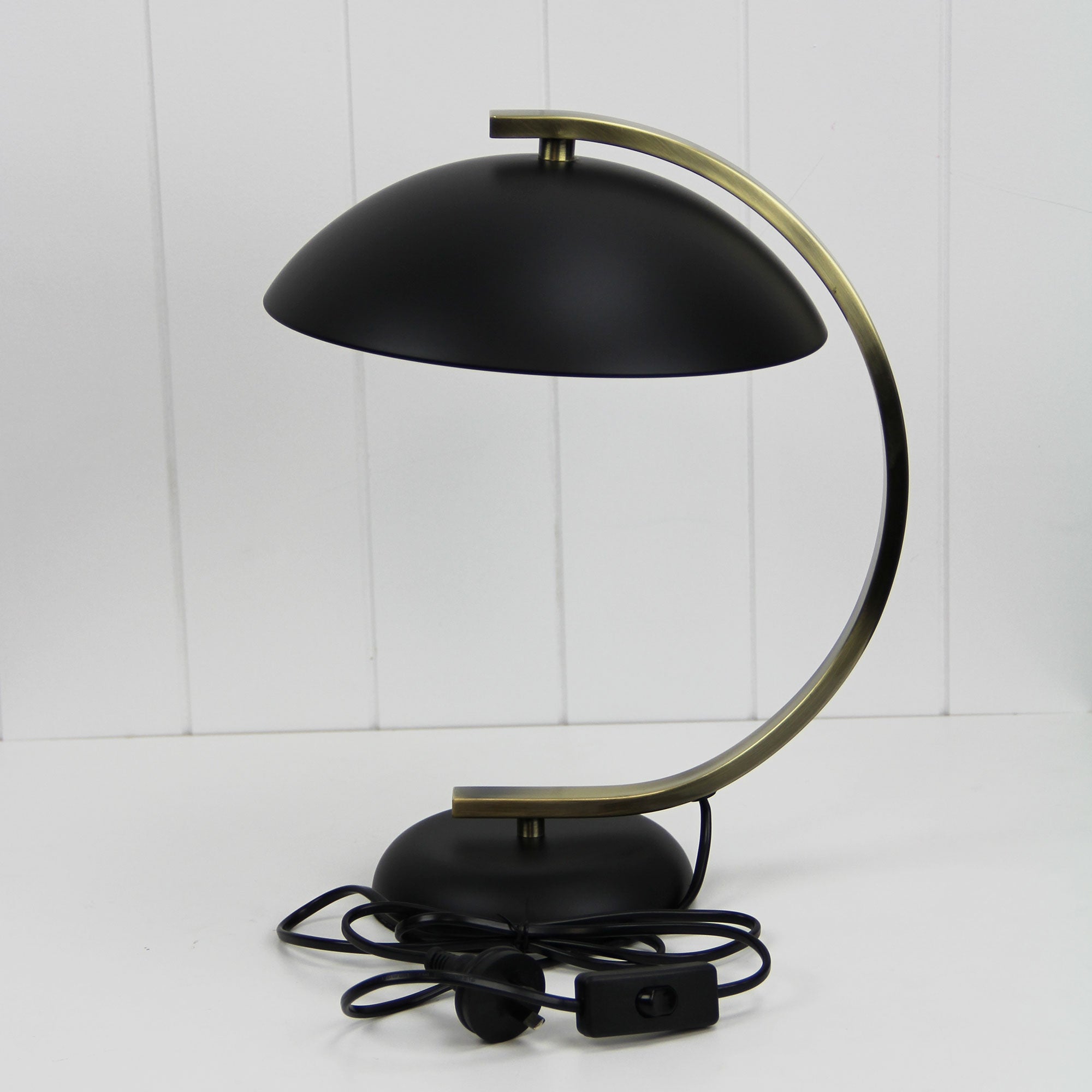 Deco Matt Black & Antique Brass Table Lamp