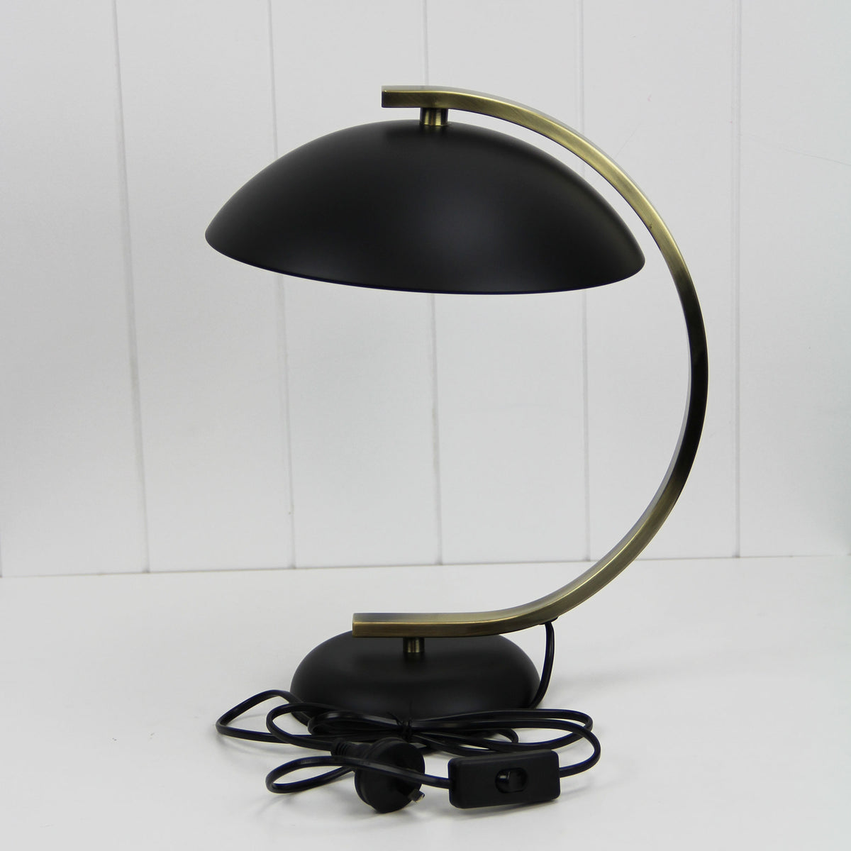 Deco Matt Black & Antique Brass Table Lamp