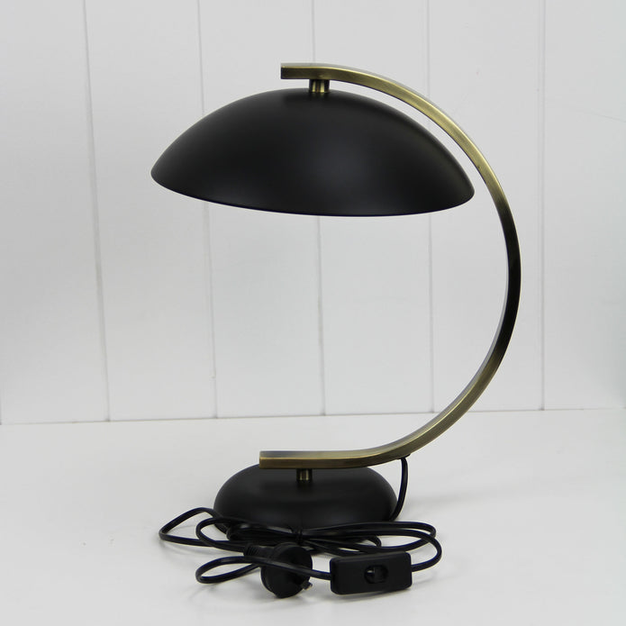 Deco Matt Black & Antique Brass Table Lamp