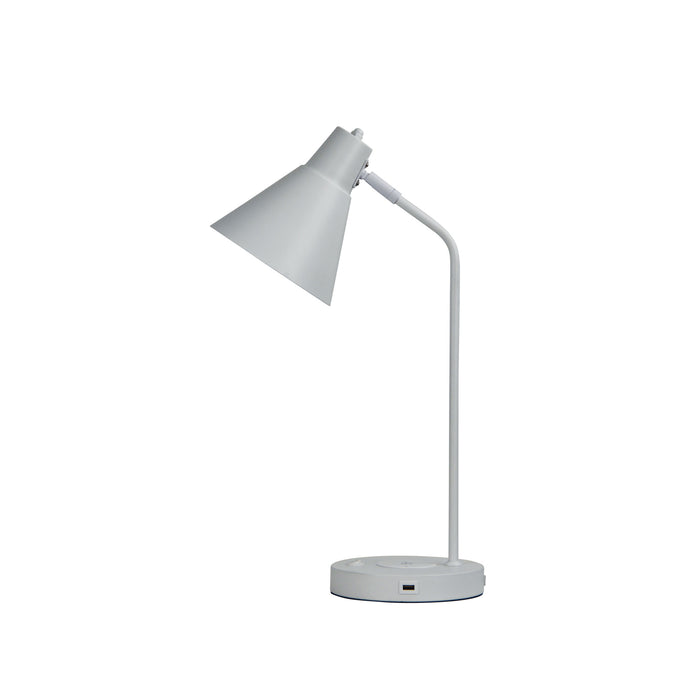 Targa White Desk Lamp With Usb And Wireless Charging