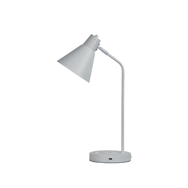 Targa White Desk Lamp With Usb And Wireless Charging