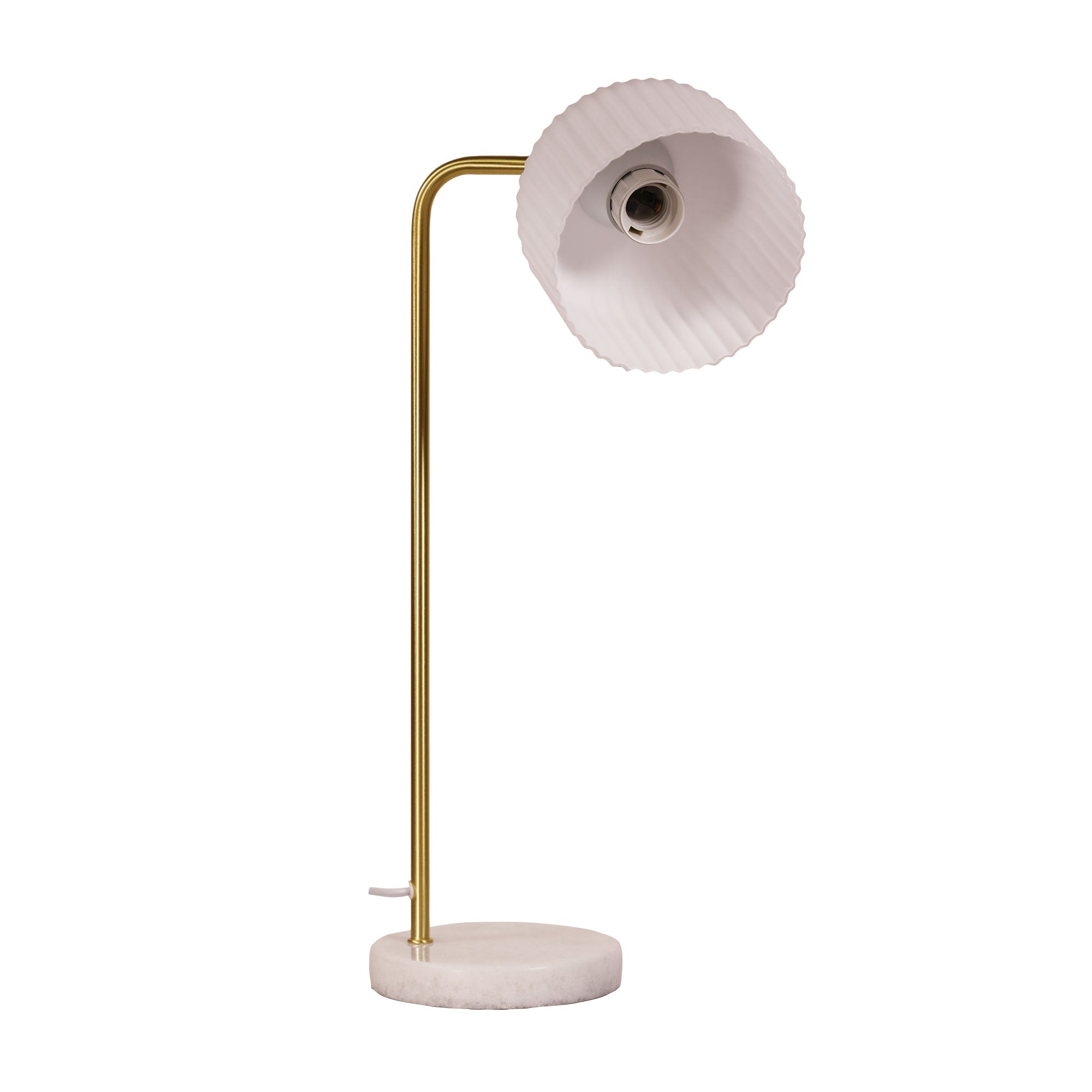 Charlotte Satin Brass, Marble & Opal Glass Decorative Task Lamp