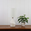 Zale White Ceramic & White Fabric Table Lamp