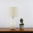 Danu White Ceramic & Off-White Fabric Table Lamp