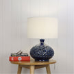 Douglas Blue Ceramic & White Fabric Table Lamp
