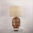 Tegal Bamboo & Beige Fabric Table Lamp