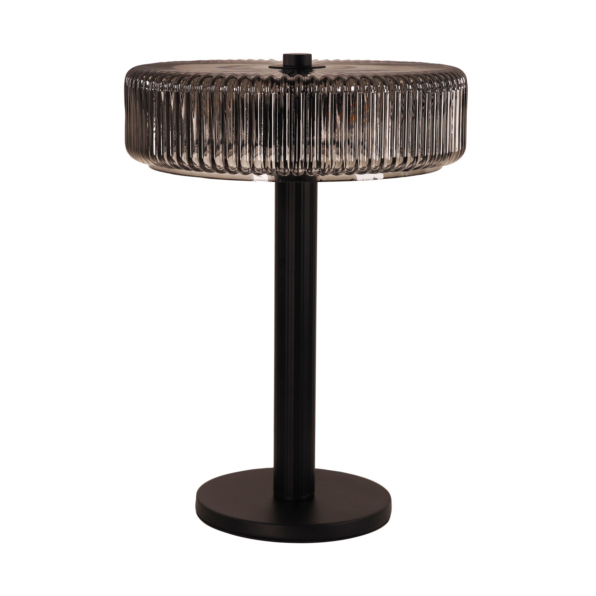 Gordon Black Ribbed Optic Glass Table Lamp
