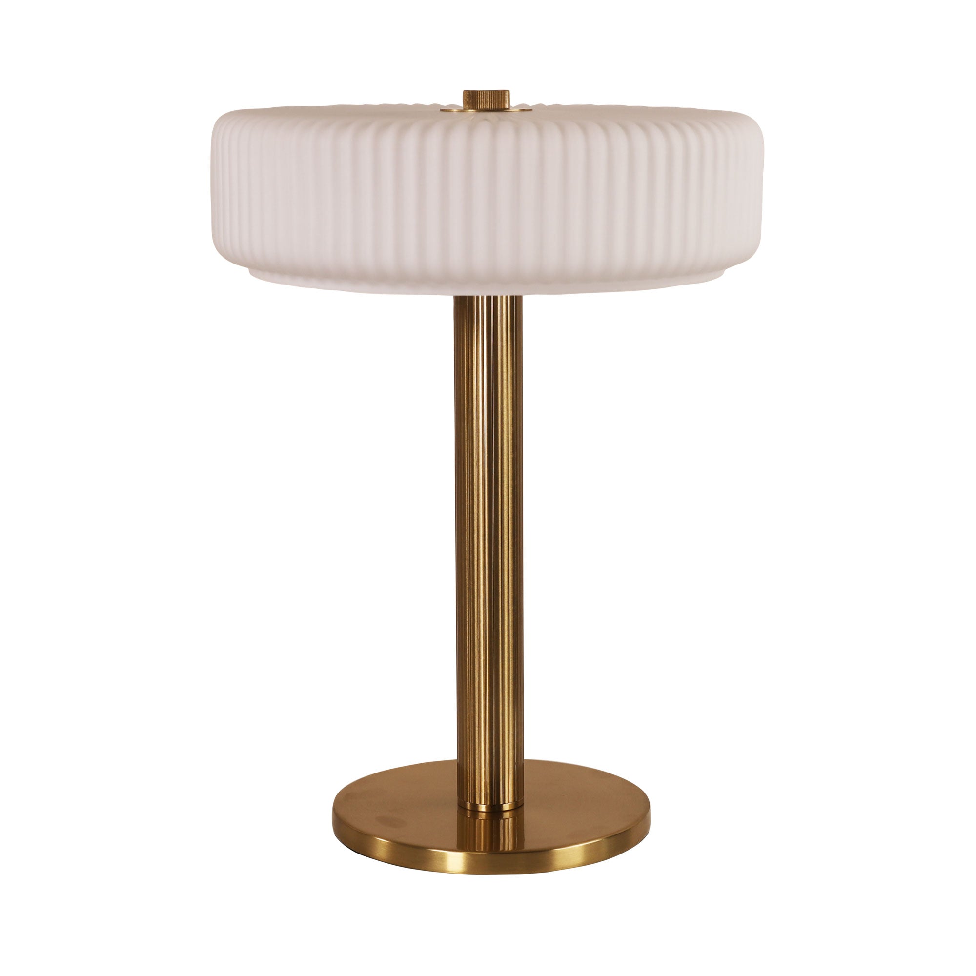 Gordon Satin Brass Ribbed Optic Glass Table Lamp