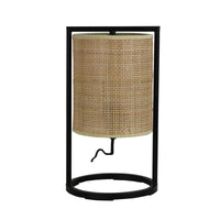 Thumbnail for Mandalay Black Table Lamp With Rattan Shade