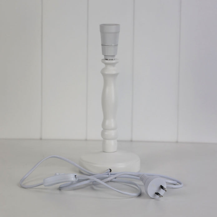 Rosalie 27 White Painted Timber Table Lamp Base