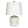 Bikki Embossed WhiteCeramic Lamp With Harp Shade