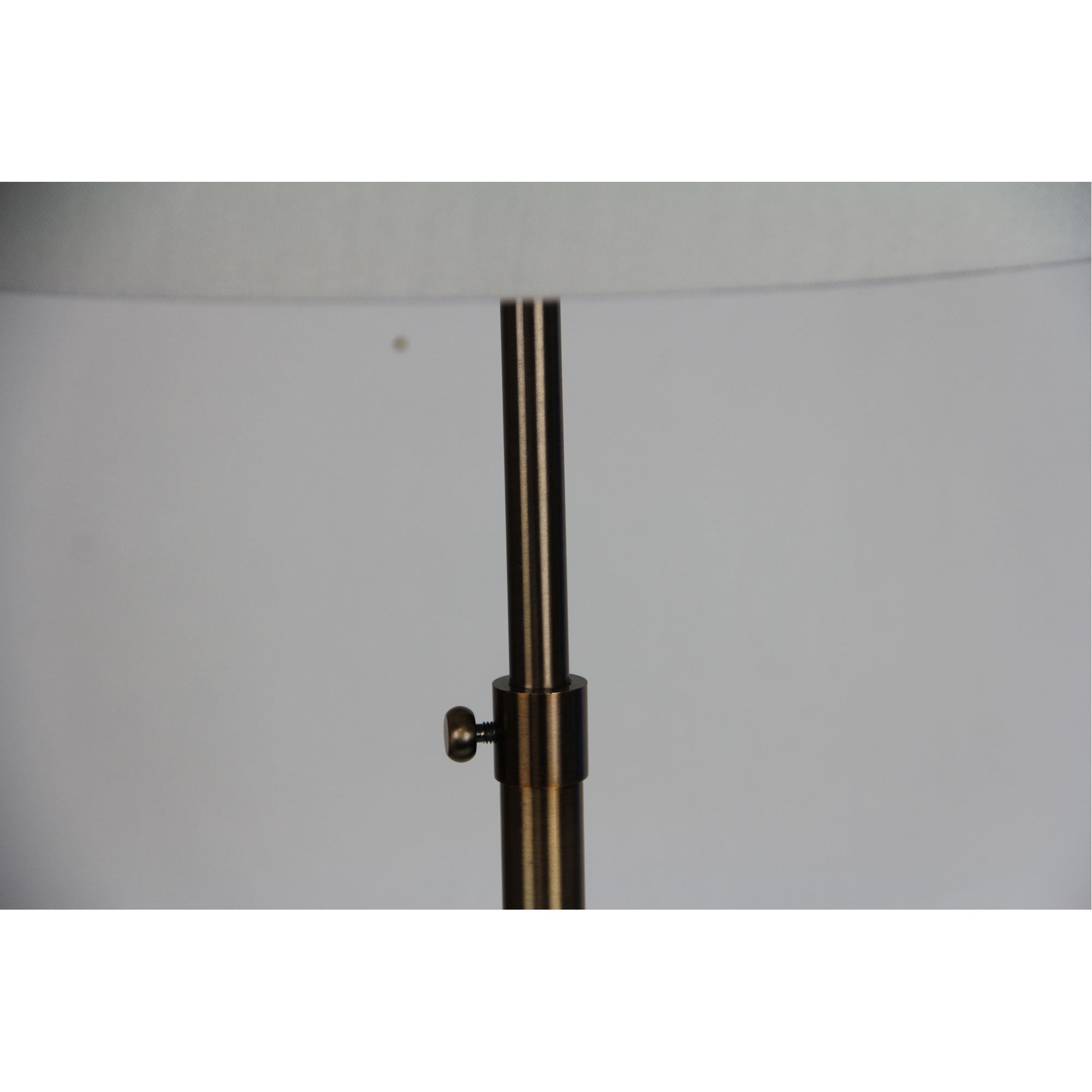 Umbria Antique Brass & White Linen Height Adjustable Scandi Table Lamp