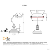 Thumbnail for Bankers Switched Black & Green Glass Shade Table Lamp