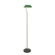Bankers Floor Antique Brass With Green Glass Shade