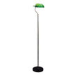 Bankers Antique Brass & Green Glass Shade Floor Lamp