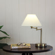 Zoe Antique Brass & Ivory Fabric Shade On-Off Touch Lamp