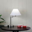 Zoe Brushed Chrome & Ivory Fabric Shade On-Off Touch Lamp