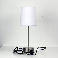 Thumbnail for Lancet Brushed Chrome & White Fabric Shade On-Off Touch Lamp