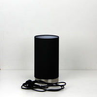 Thumbnail for Mantel Brushed Chrome & Black Fabric On-Off Touch Lamp