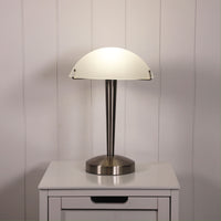 Thumbnail for Ruby Brushed Chrome & Frosted Glass E14 On-Off Touch Lamp