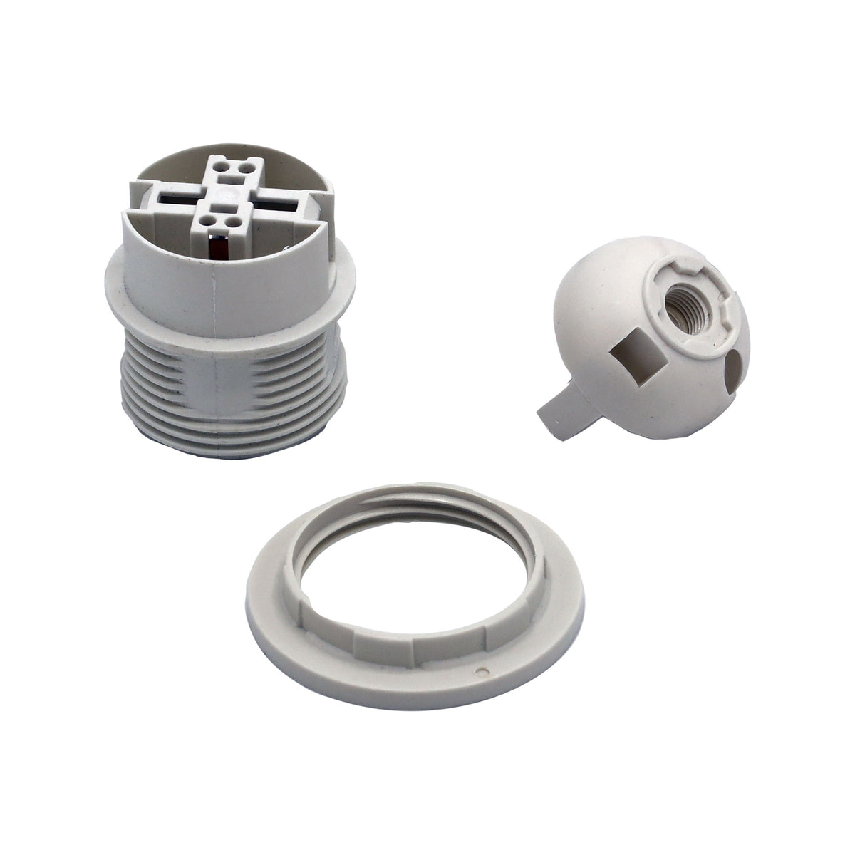 Lampholder E27 White 10mm Thread Es Lampholder