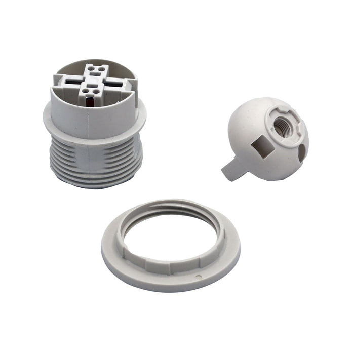 Lampholder E27 White 10mm Thread Es Lampholder