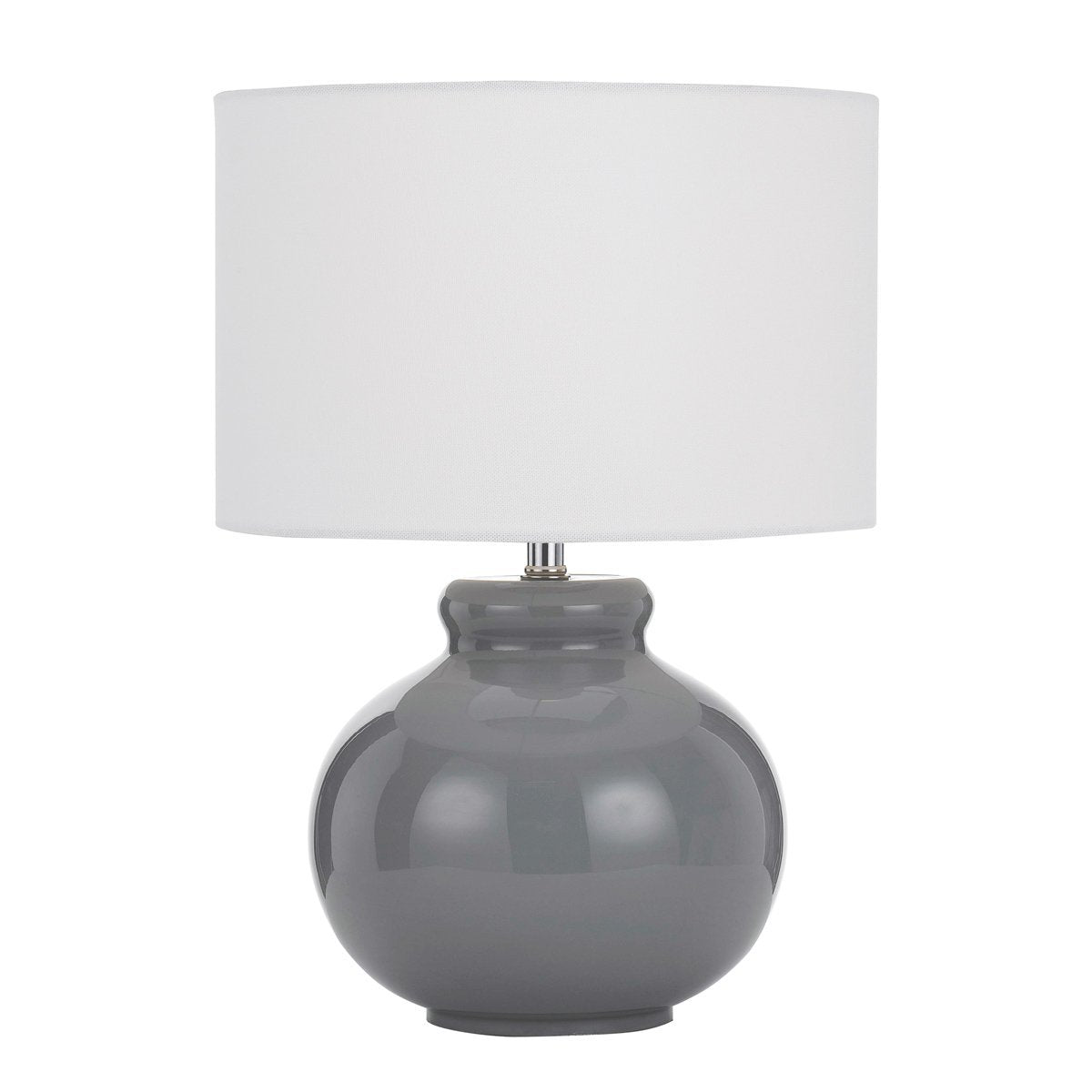 Olga Table Lamp in Grey with White Shade