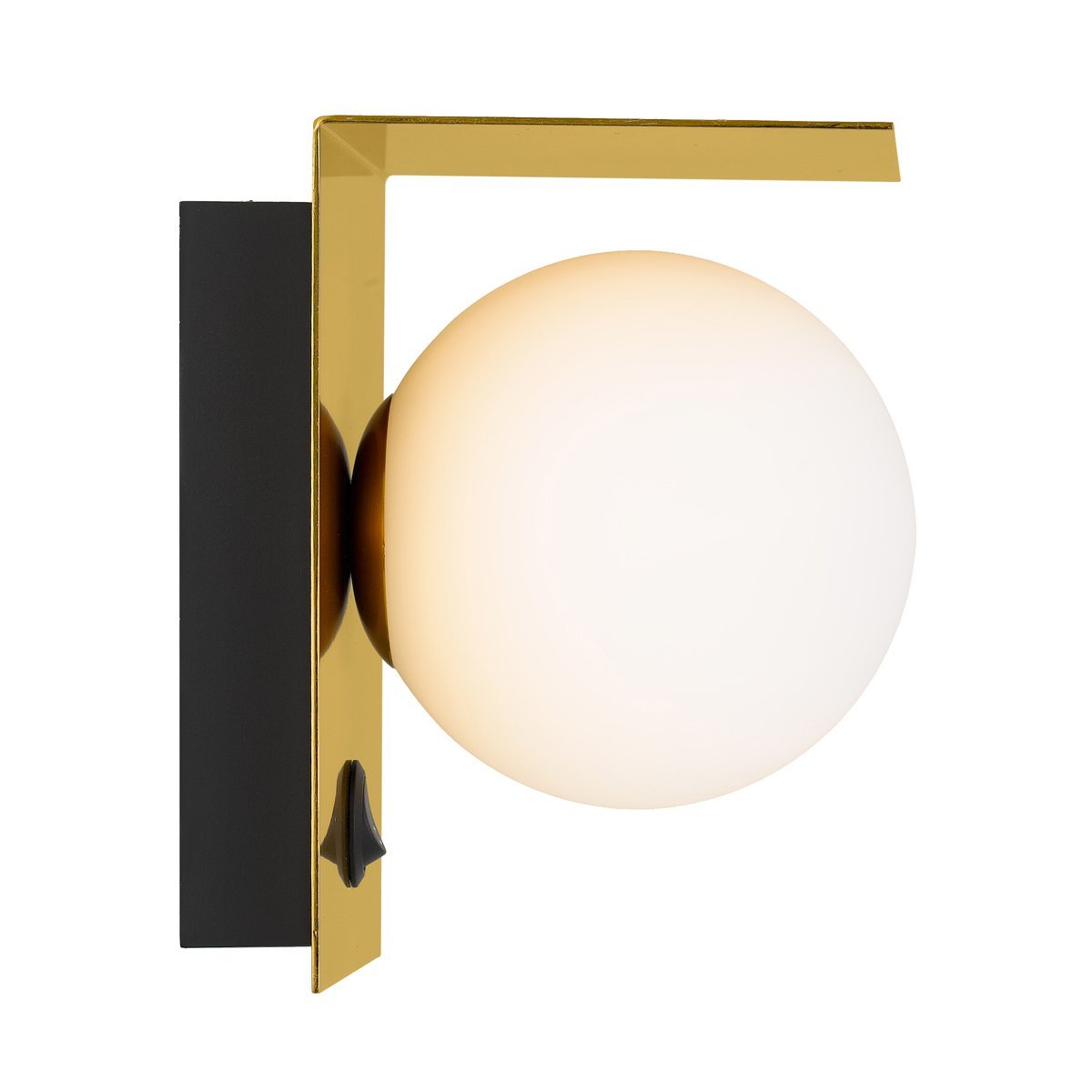 Olio 1 Light Wall Light in Antique Gold with Opal Glass