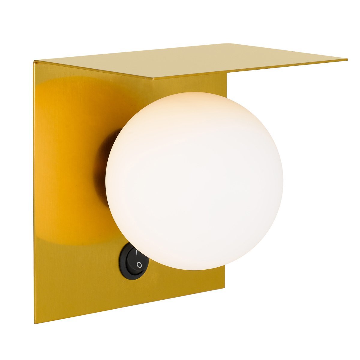 Olio 1 Light Wall Light in Antique Gold with Opal Glass