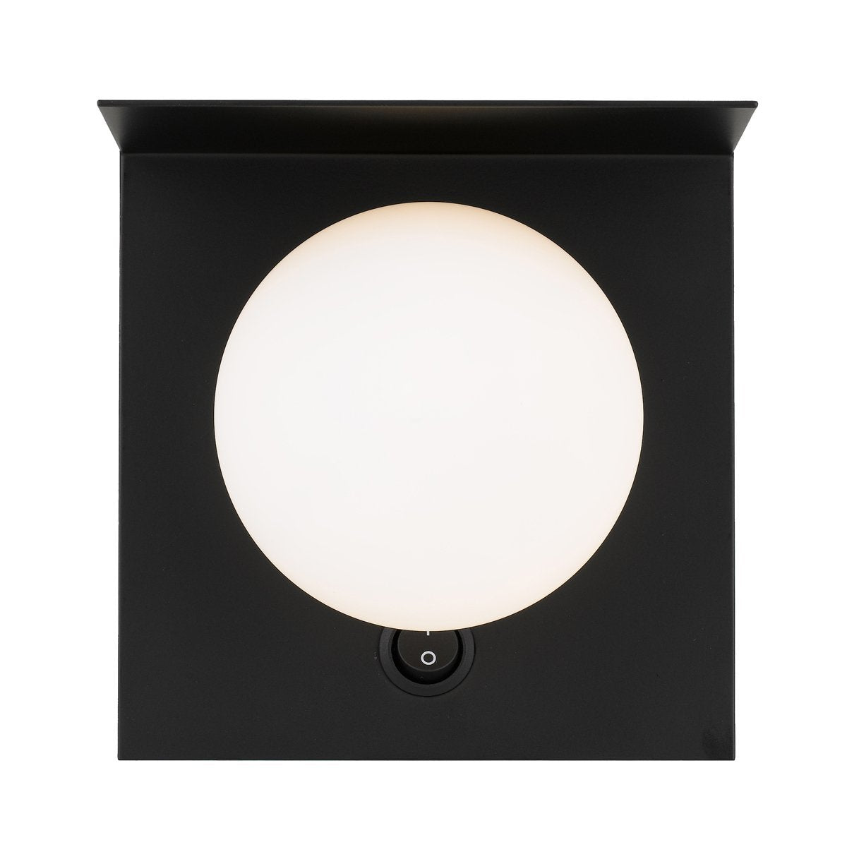 Olio 1 Light Wall Light in Black with Opal Glass