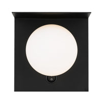 Thumbnail for Olio 1 Light Wall Light in Black with Opal Glass