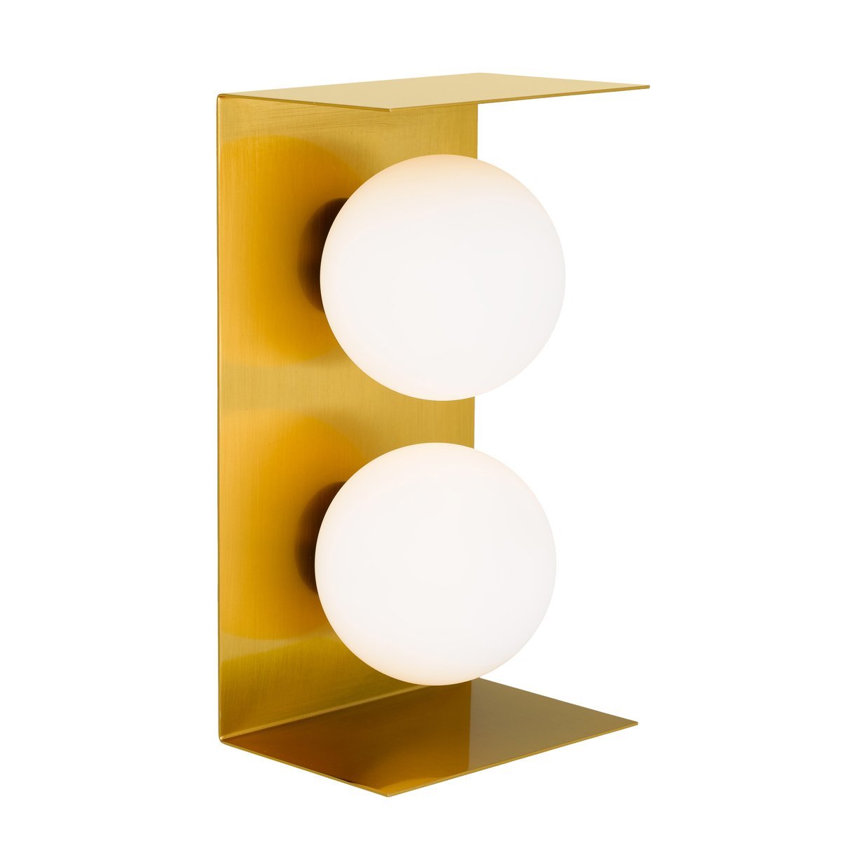 Olio 2 Light Wall Light in Antique Gold with Opal Glass