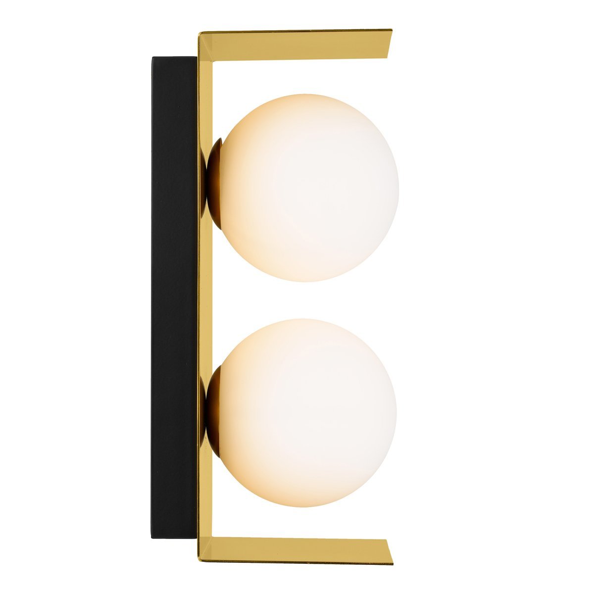 Olio 2 Light Wall Light in Antique Gold with Opal Glass