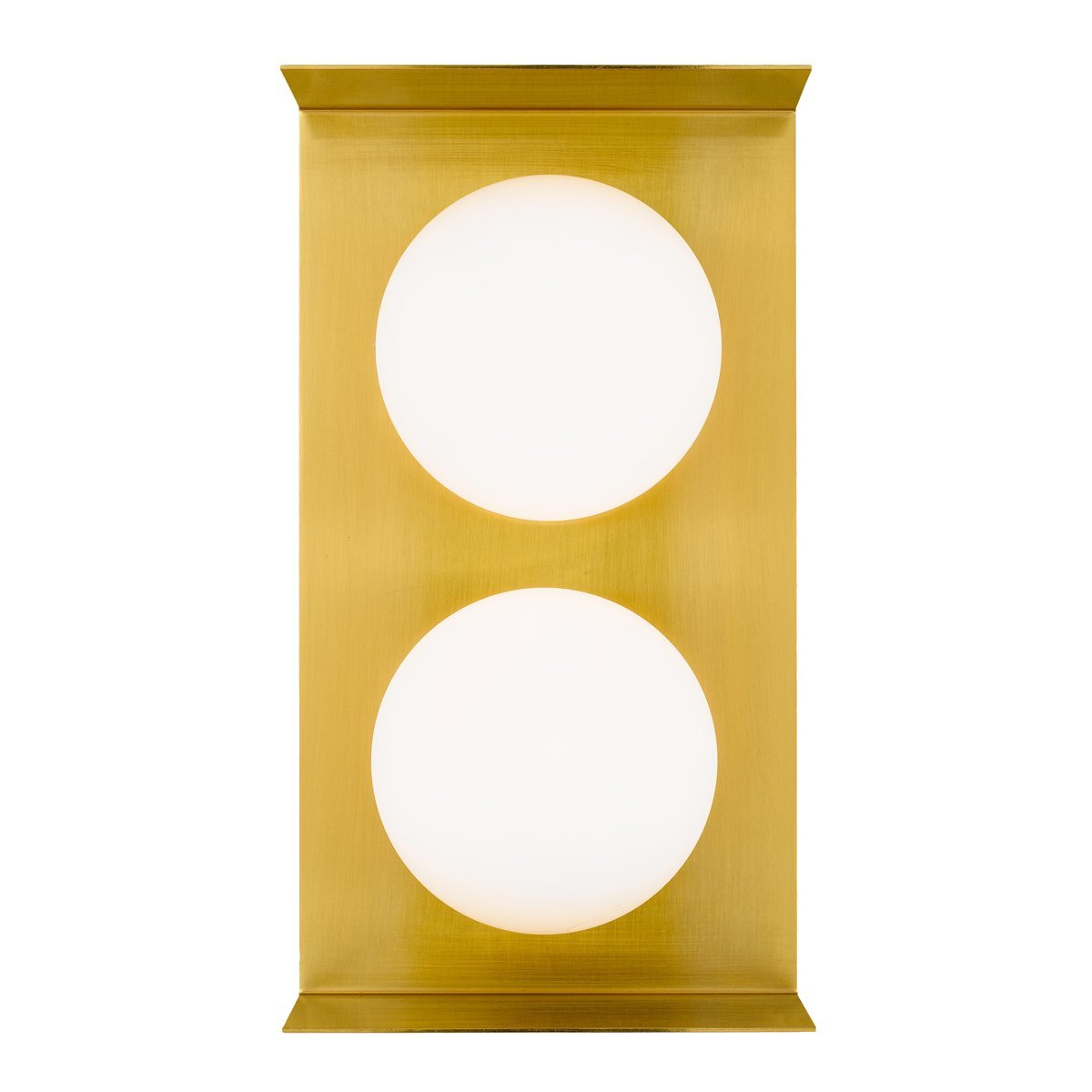 Olio 2 Light Wall Light in Antique Gold with Opal Glass