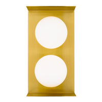 Thumbnail for Olio 2 Light Wall Light in Antique Gold with Opal Glass