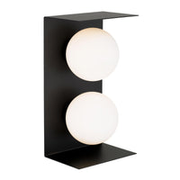 Thumbnail for Olio 2 Light Wall Light in Black with Opal Glass