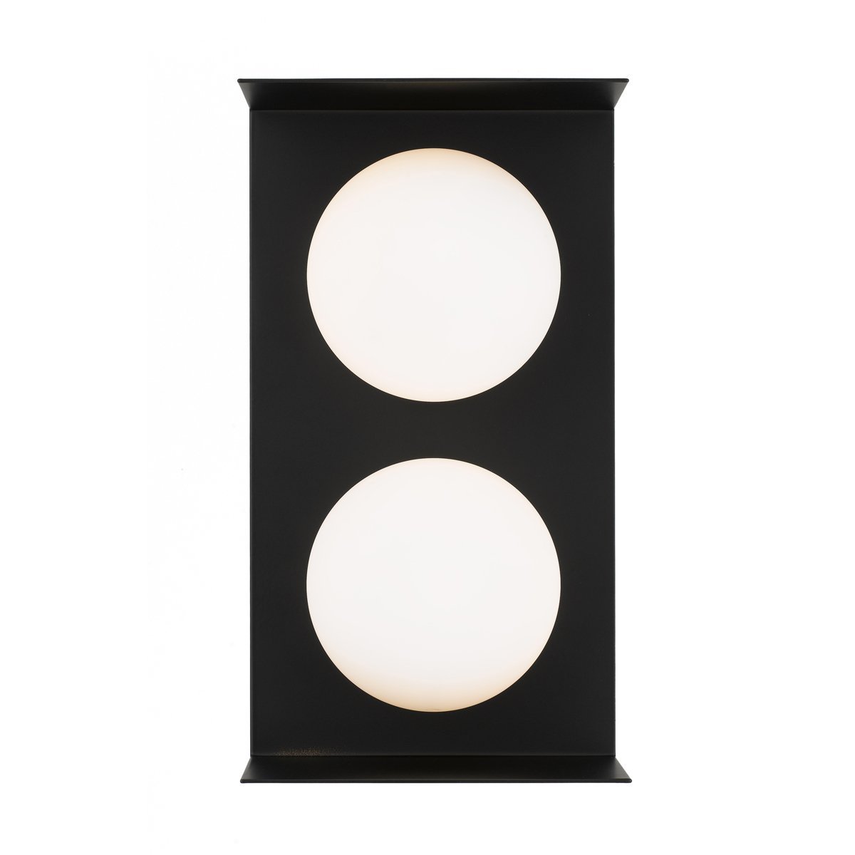 Olio 2 Light Wall Light in Black with Opal Glass