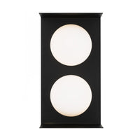 Thumbnail for Olio 2 Light Wall Light in Black with Opal Glass