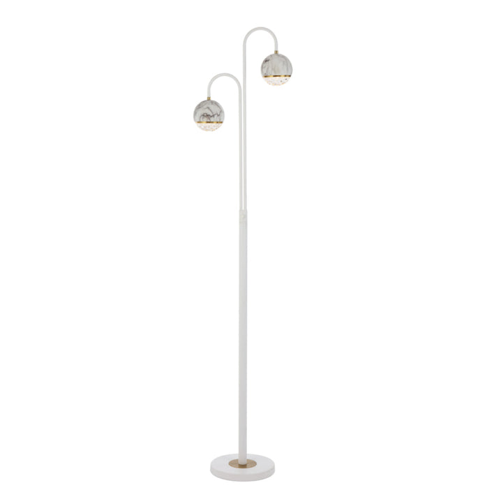 Oneta Black or White Marble Look 2 Light G9 Floor Lamp