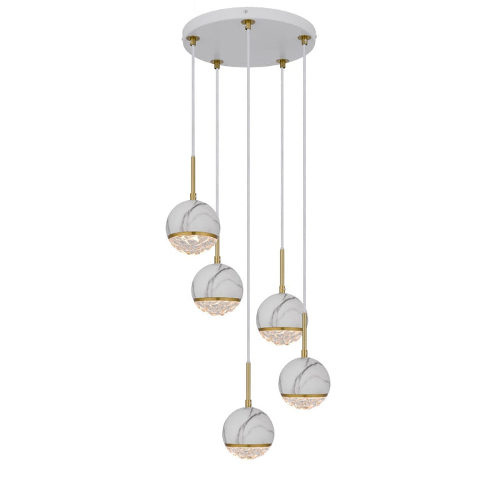Oneta Black or White Marble Look 5 Light G9 Pendant