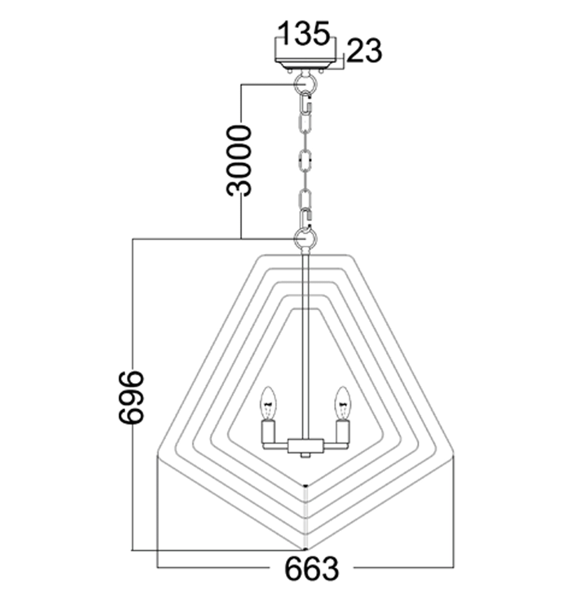ORBITA: Bohemian Large Polished Nickel Hardware Pendant Light