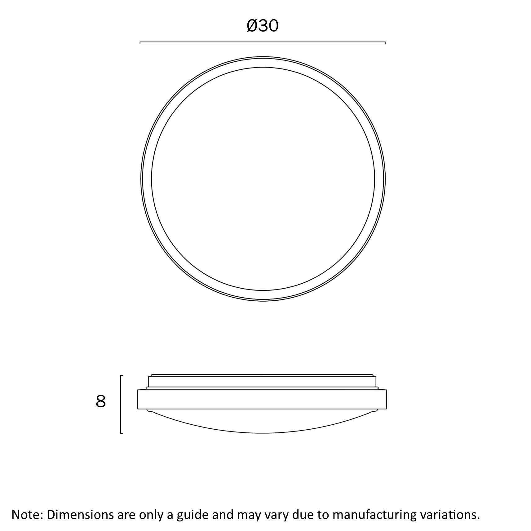 Orlin Walnut & Black 12W CCT 30cm LED Oyster