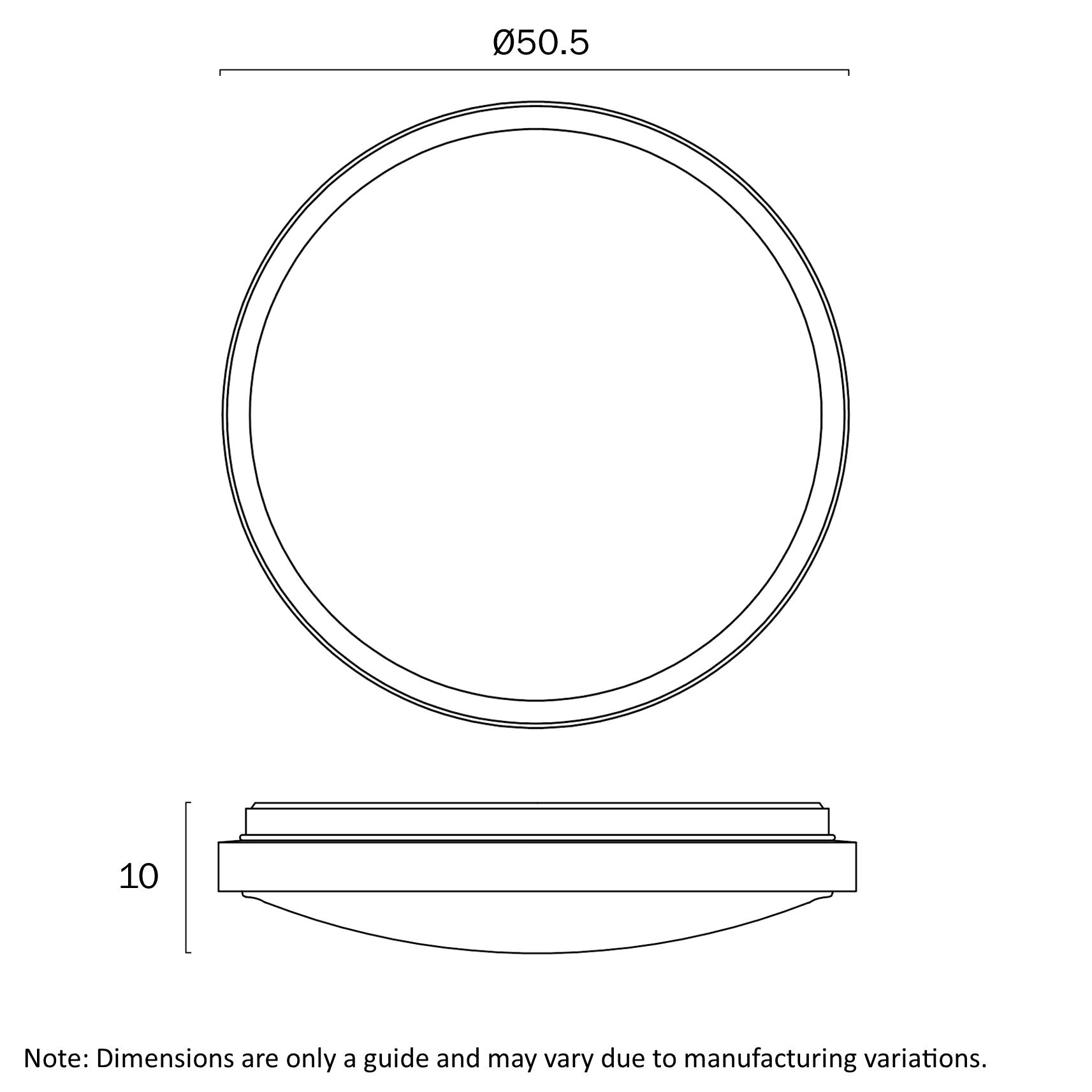 Orlin Walnut & Black 36W CCT 50cm LED Oyster