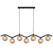 Orton Black G9 7 Light Pendant with a Choice of 6 Styles of Glass Shades