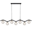 Orton Black G9 7 Light Pendant with a Choice of 6 Styles of Glass Shades